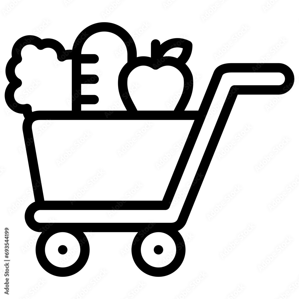 trolley icon illustration design with outline trolley icon illustration design with outline