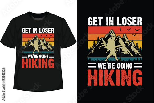 Hiking T-shirt Design vector