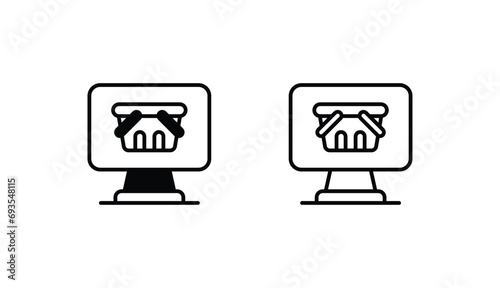 E commerce icon design with white background stock illustration