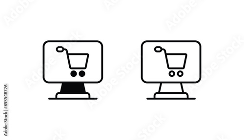 E commerce icon design with white background stock illustration