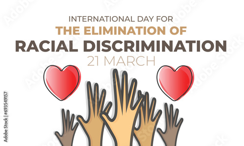 International Day for the Elimination of Racial Discrimination. background, banner, card, poster, template. Vector illustration.