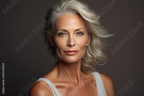 Elegant Portrait of a Person with Silver Hair photo