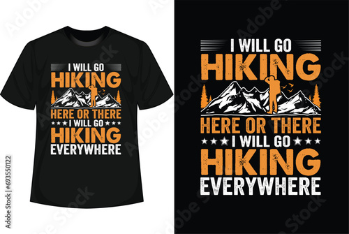 Hiking T-shirt Design vector