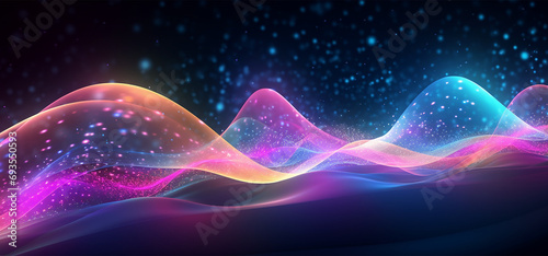 abstract background with colorful lines and sparkles. Vector illustration.