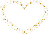Yellow or Gold Love with gold Sparkling glitter Stars Vector clipart icon #4