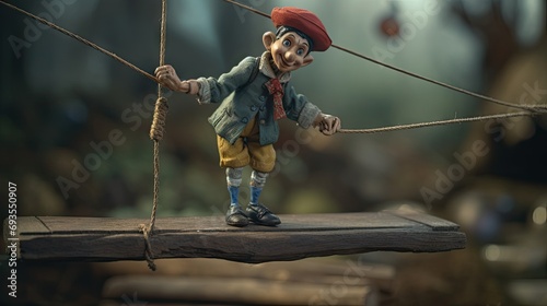Realistic 3D Pinocchio doll illustration