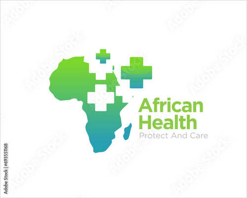 africa health protection logo designs for medical service and health clinic