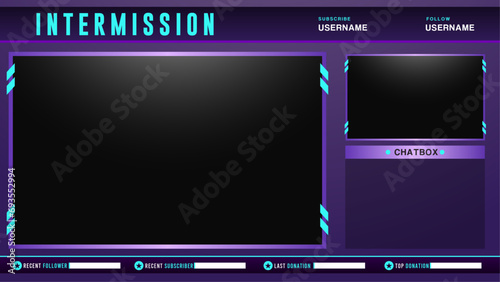 Gaming Stream Overlay Face Cam, Web Camera with chat element design