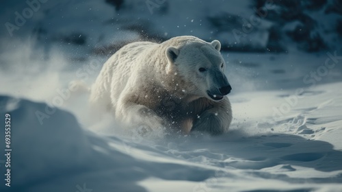 Illustration of polar bears in winter