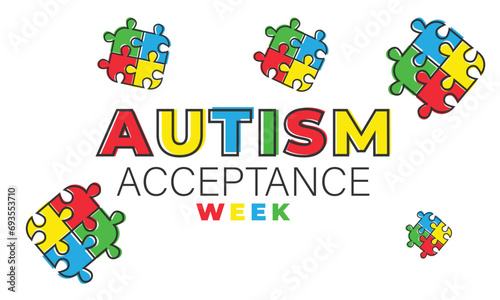 Autism Acceptance Week. background, banner, card, poster, template. Vector illustration.