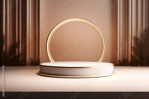 3d podium for product presentation and on color background luxury style 3d model Ai generator