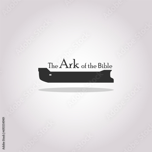 Noah's Ark. Ship to rescue animals and people from the Flood. Biblical illustration.