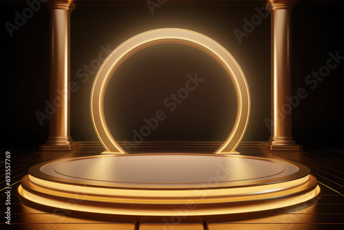 3d podium for product presentation and on color background luxury style 3d model Ai generator