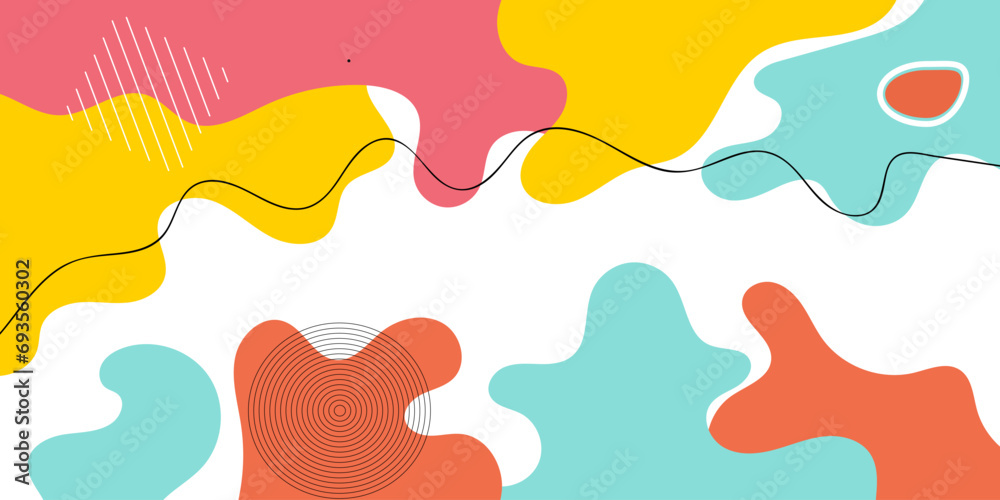 Abstract paint splash pattern background. pop art color with wave pattern, Color wave template and presentation design