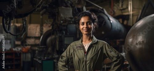 East Indian Woman Aerospace Engineer Job Employment Attractive Environment Generative AI