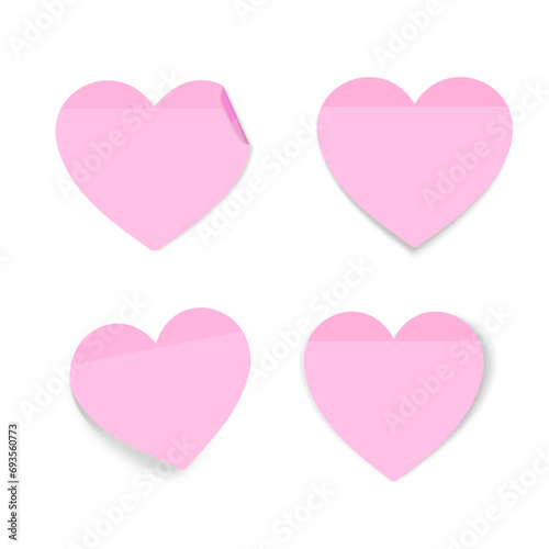 Sticky notes post its pink color, realistic post it notes