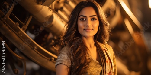 East Indian Woman Aerospace Engineer Professional Career Good Looking Setting Generative AI