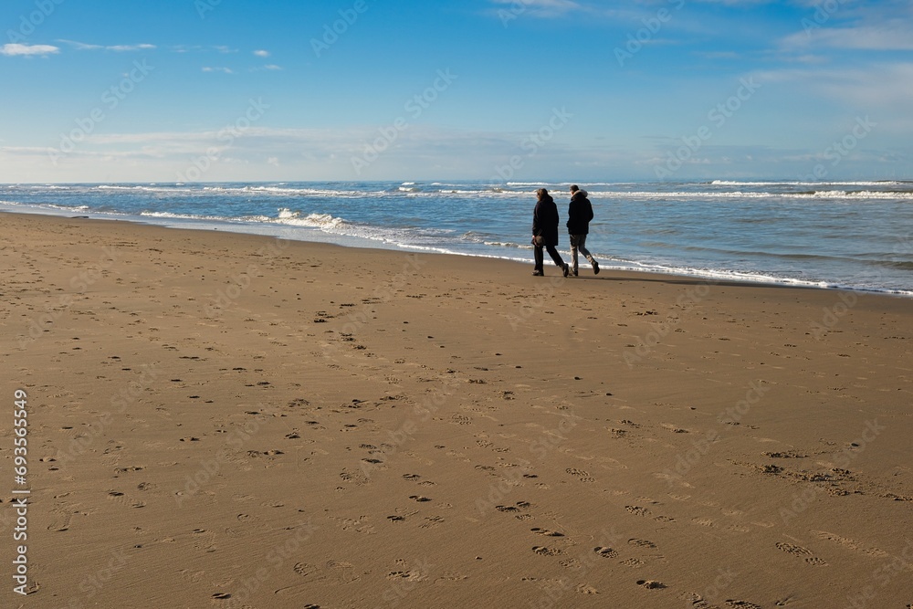 Ausblick über die Nordsee mit Sandstrand Ausblick über die Nordsee mit Sandstrand