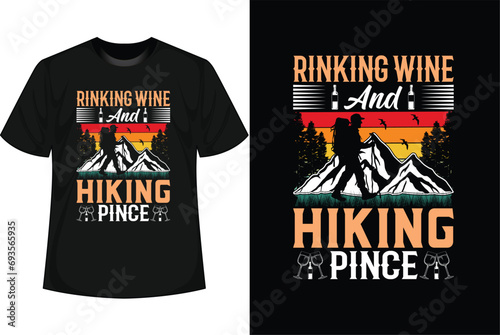 Hiking T-shirt Design vector