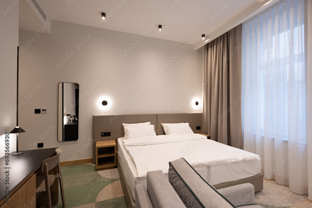 Fototapeta premium Interior of a hotel bedroom