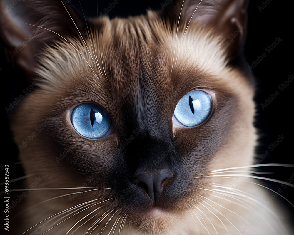 Mesmerizing Blue Eyes: Siamese Cat Portrait Mesmerizing Blue Eyes: Siamese Cat Portrait