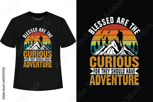 Hiking T-shirt Design vector