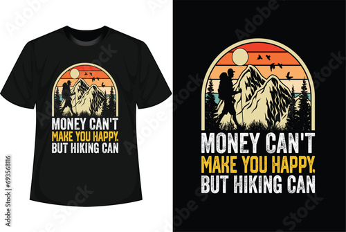 Hiking T-shirt Design vector