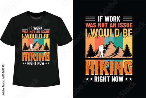 Hiking T-shirt Design vector