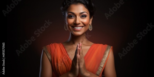 East Indian Woman Manicurist Employee Career Good Looking Backdrop Generative AI