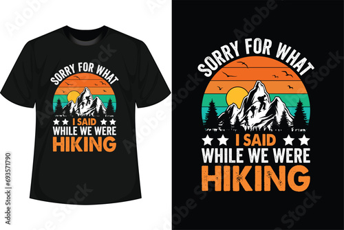 Hiking T-shirt Design vector