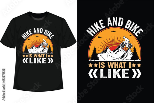 Hiking T-shirt Design vector