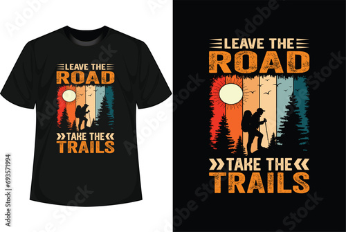 Hiking T-shirt Design vector