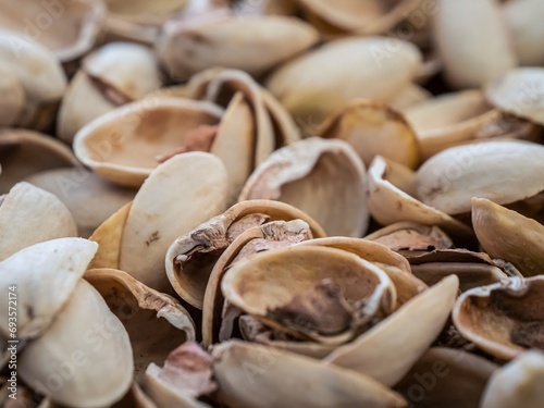 Large pile of empty pistachio shells