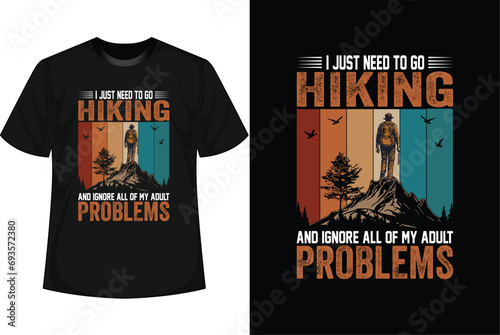 Hiking T-shirt Design vector