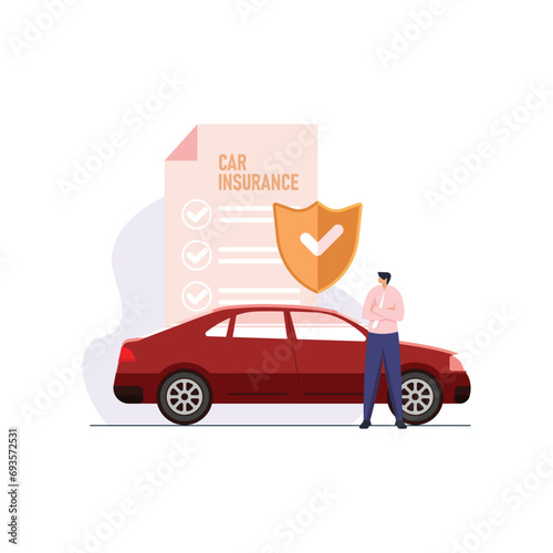 Car Insurance Policy letter, Planning and finance, person examining terms and conditions of car insurance policy