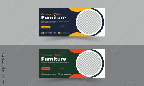 Modern elegant furniture sale fb cover page design for social media ad