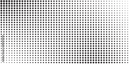 Halftone gradient. Dotted gradient, smooth dots spraying and halftones dot background seamless horizontal geometric pattern vector template set. Abstract dot gradient halftone pattern vector