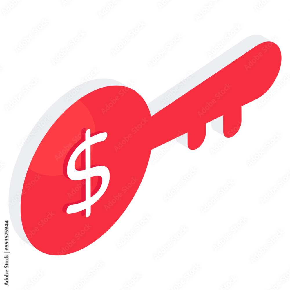 Modern design icon of financial key Modern design icon of financial key