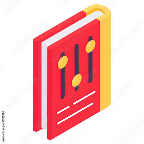 An editable design icon of equalizer book
