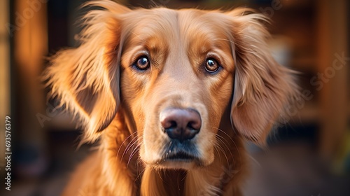 Adorable golden retriever with soulful eyes © Visual Aurora