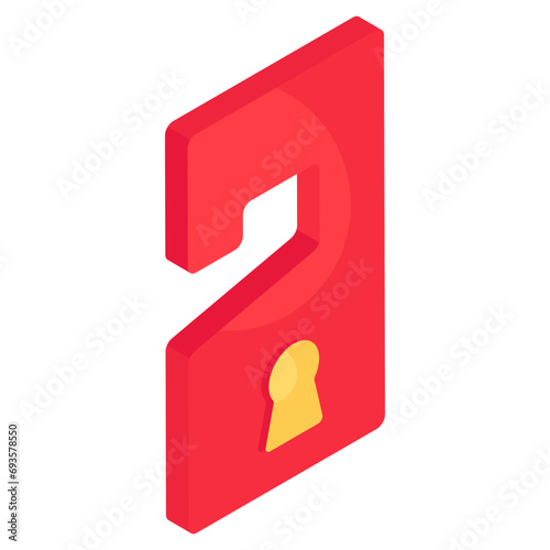 An editable design icon of door hanger knob