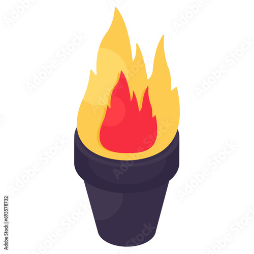 Perfect design icon of vintage torch 