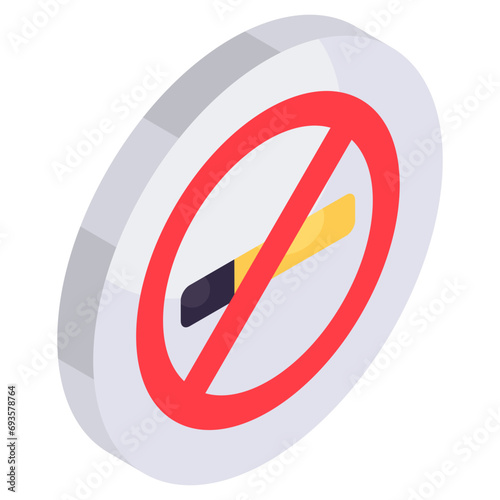 A perfect design icon of smoking ban