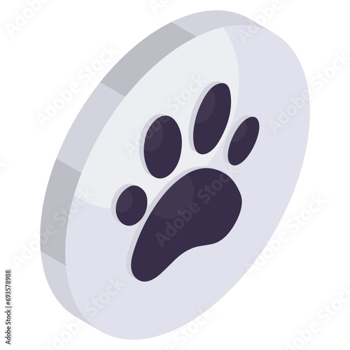 Modern design icon of dog paw 