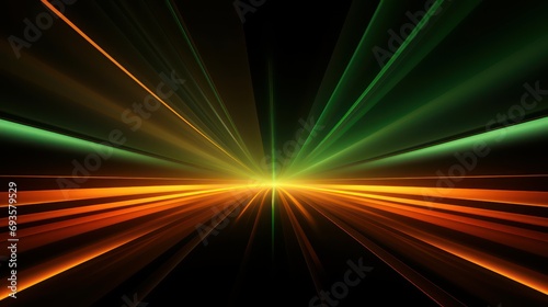 orange and green laser light effects on black background