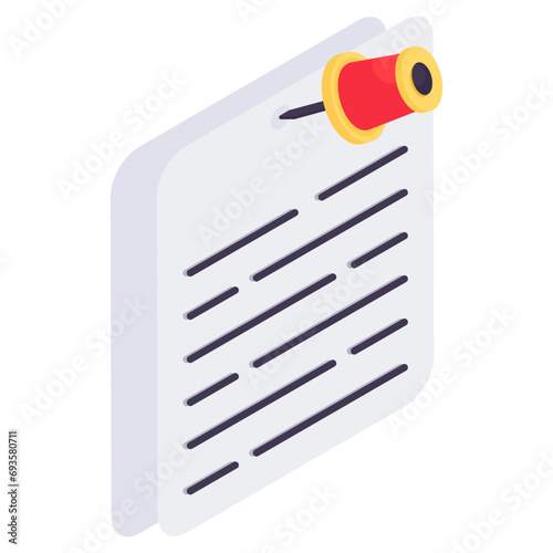 Clipped paper icon, editable vector