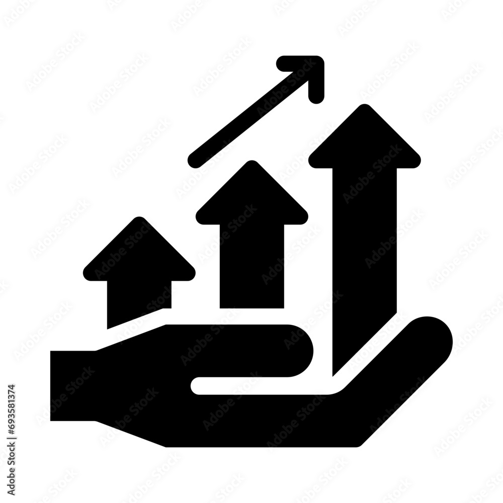 increasing bar graph glyph icon increasing bar graph glyph icon