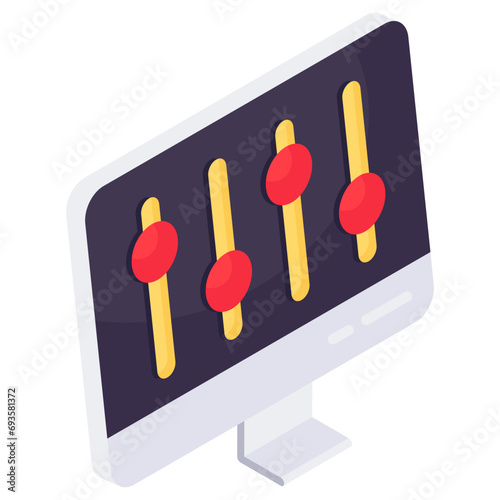 An editable design icon of online equalizer 