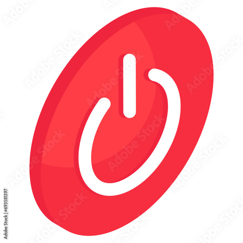 An icon design of shutdown isolated on white background 