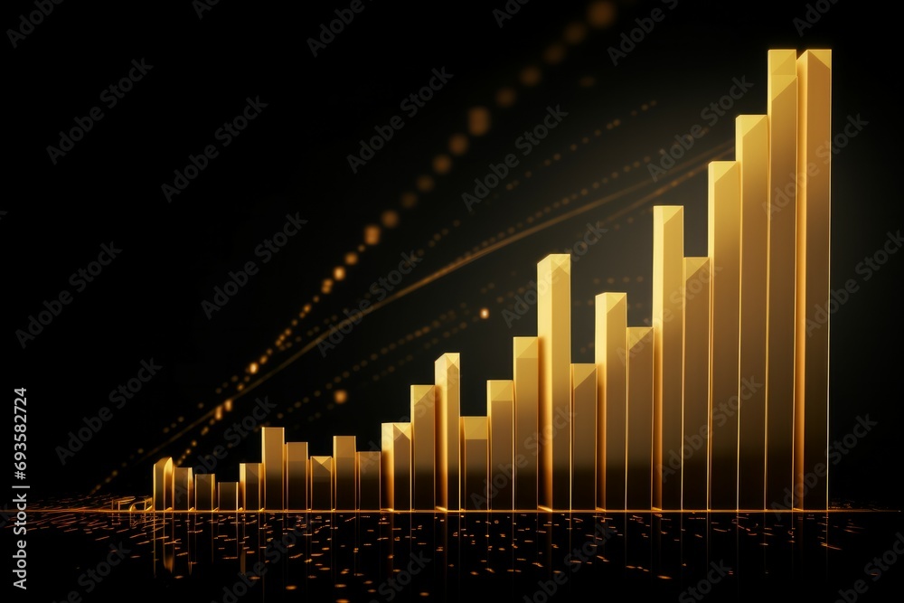 Gold Candle stick Chart isolated on black background, financial and stock markets, Minimal concept trading crypto currency, investment trading, exchange, forex, financial, index Gold Candle stick Chart isolated on black background, financial and stock markets, Minimal concept trading crypto currency, investment trading, exchange, forex, financial, index